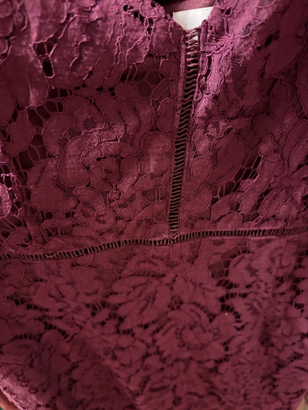 Sleeveless Lace Sheath Dress in Burgundy - Picture 5 of 9